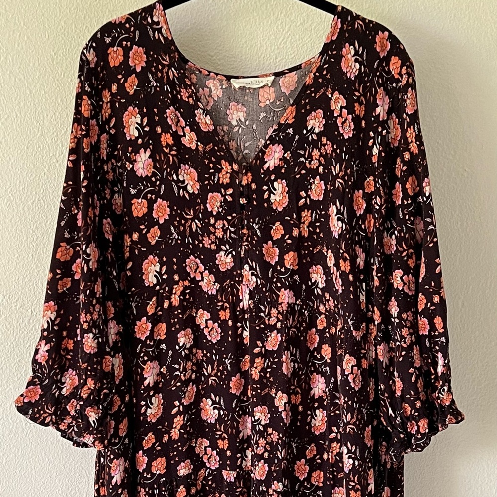 NATURAL LIFE Dark Floral Maxi Dress - Picture 2 of 15